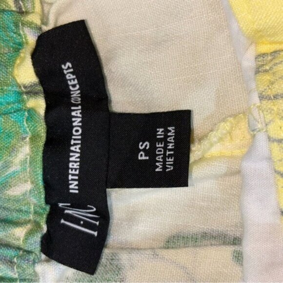 INC Women’s Small Floral Yellow Green Pants Cottagecore Romantic Feminine Flare - Picture 2 of 15